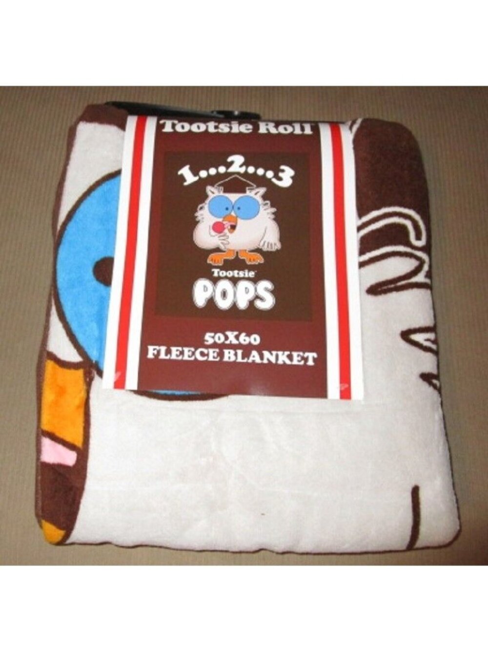 New Tootsie Pop Owl Plush Fleece Throw Gift Blanket Lollipop Candy Sucker Roll - Picture 2 of 2